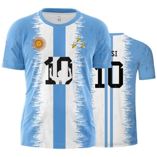 T-shirts pour hommes Argentine Original Football Shirt Drapeau Mode 3D Hommes Et Femmes Rue Confortable Sport Col Rond À Manches Courtes Top DIY 230601