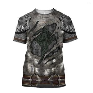 Heren T Shirts Armor Knight Warrior Chainmail 3D Gedrukte vrouwen voor mannen Zomer Casual T-shirts T-shirts Cosplay Cosplay Costumes 02