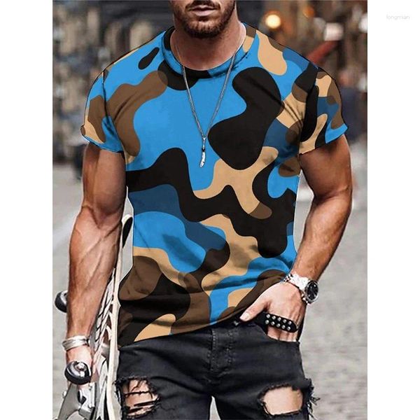 Camisetas para hombre, camiseta con estampado 3d de camuflaje de la selva del ejército, camisetas de manga corta de verano para hombre, ropa de calle de moda de gran tamaño