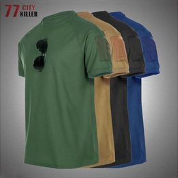 Camisetas para hombres Camisetas tácticas del ejército Hombres Verano al aire libre Camisa de manga corta de secado rápido Militar Senderismo Caza Camiseta de combate Hombre Transpirable Tops G230303