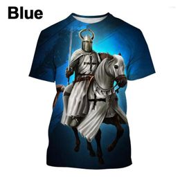 T-shirts pour hommes arrivée mode chevaliers templiers chemise hommes femmes décontracté rue impression 3D à manches courtes hauts frais
