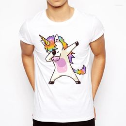 T-shirts pour hommes arrivée mode col rond hommes à manches courtes dessin animé animaux magiques T-shirts tamponnant cheval danse
