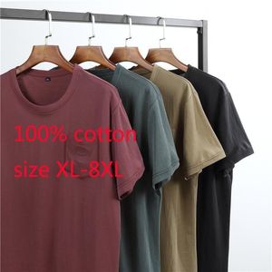 Heren t shirts aankomst mode super grote zomer casual korte mouw o-neck gebreide t-shirt heren plus maat xl 2xl 3xl 4xl 5xl 6xl 7xl 8xlmen '