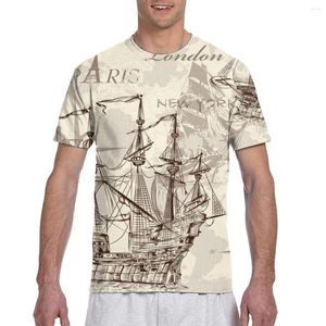 T-shirts pour hommes arrivent rétro bateau nautique et carte T-shirt hommes T-shirt Style Harajuku chemise hauts d'été