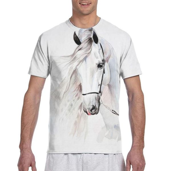 T-shirts pour hommes arrivent aquarelle andalou cheval portrait t-shirt hommes t-shirt style harajuku t-shirt été topsmen