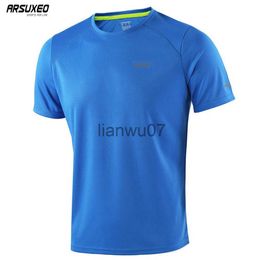 T-shirts pour hommes ARSUXEO Été Chemises de course pour hommes Manches courtes Maillot de sport Entraînement Gym Crossfit Fitness Dry Fit T-shirt Vêtements t1602 J230705