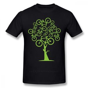 T-shirts pour hommes Image artistique Chemise d'arbre de vélo vert pour hommes Slim Fit Swag Plus Size Tee Camiseta Cadeau de Noël T-shirt Coton FabricM