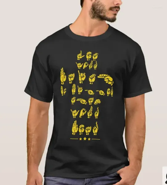 Camisetas de hombre Cita de ASL para cristianos. Camiseta divertida de lenguaje de señas. Camisa de verano de algodón de manga corta con cuello redondo para hombre S-3XL