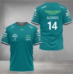 T-shirts pour hommes Aston Martin 2023 Team T-shirts Pilote de course espagnol Fernando Alonso 14 et STROLL 18 surdimensionné 230724