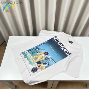 T-shirts pour hommes Astronaute Impression Ciment Blanc Saint Michael T-shirt Hommes Femmes Tissu lourd Coton surdimensionné Hip Hop T-shirt Tee avec étiquettes Q240201