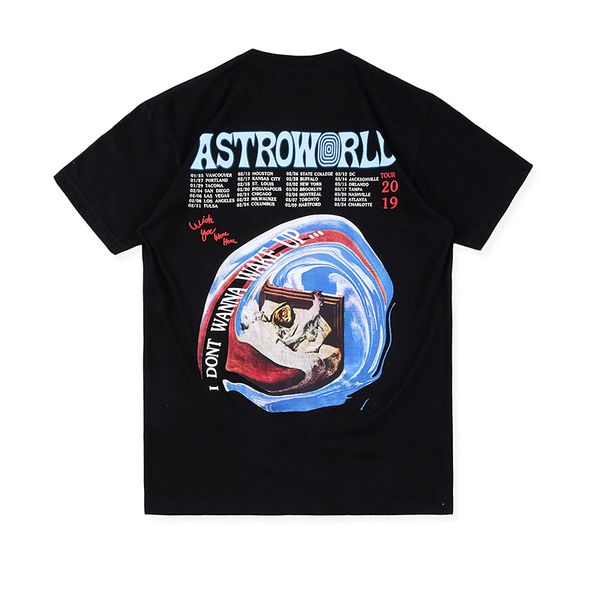 T-shirts pour hommes Astroworld Tour Summer O-cou T-shirts à manches courtes Noir Blanc t
