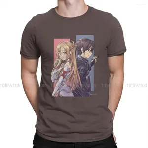 T-shirts pour hommes Asuna classique O cou t-shirt épée Art en ligne émission de télévision tissu chemise de base hommes individualité