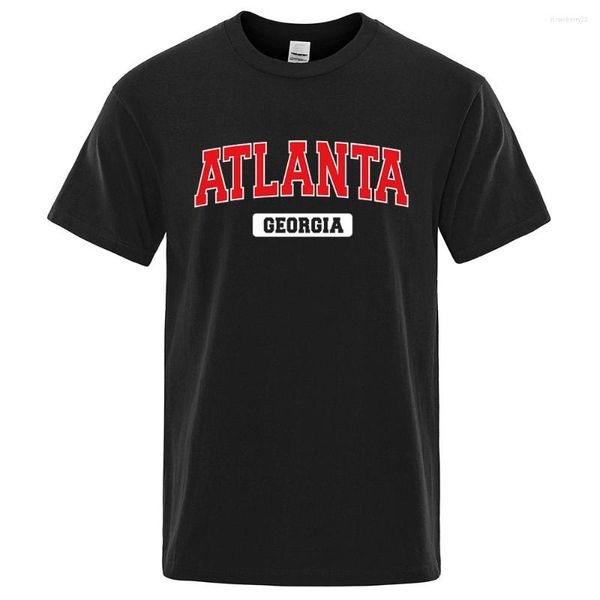 T-shirts pour hommes Atlanta Georgia USA City Lettre T-shirt Homme Lâche Oversize Respirant Summer Top Mode Casual Coton Tee Vêtements