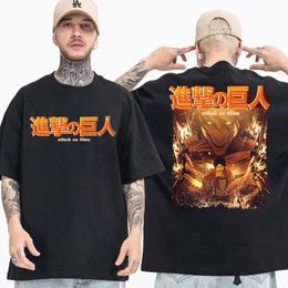Camisetas para hombres Attack on Titan T Shirt Hombres Mujeres Manga corta Anime Eren Yeager Camiseta Verano Casual Camiseta Suave Algodón Regular Fit Tops G230309