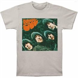 Heren t shirts authentieke band rubber soul slank fit t-shirt zilver s-2xl