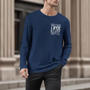 T-shirts pour hommes automne et hiver mode loisirs 3D numérique amusant lettre chemise à manches longues Camisetas Hombre tout-