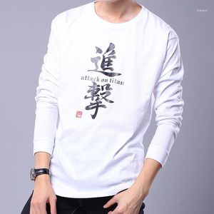 Camisetas de hombre de moda de otoño de talla grande L-4XL camisa de hombre estilo chino informal de algodón suave elástico de manga larga para hombre