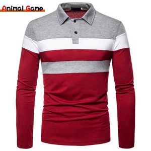 T-shirts masculins Automne Mens à manches longues Polo Contrasting Polo Polo Casual Splicing Casual Abel Mens Clothingl2405