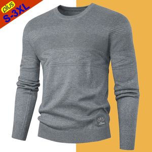 Heren t-shirts herfsttruien mannen pullover mode o-neck slanke trui gebreide jumper man mannelijke jersey top boy sweatshirt tees grijs zwart 230225