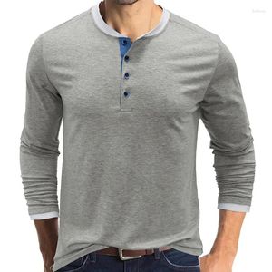 T-shirts voor heren Herfst Winter Dieptepunt T-shirt Mode Zakelijk Informeel Eenvoudig Basic Lange mouw Trui Effen Kleur Slim Fit O-hals Tops