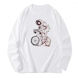 T-shirts pour hommes automne hiver Ride Bike imprimer à manches longues T-shirts hommes futuriste vélo pulls grande taille marque vêtements hauts