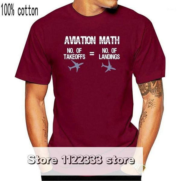 T-shirts pour hommes Aviation Math T-shirt pilote humoristique pour les capitaines d'avion