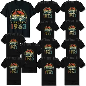 T-shirts pour hommes géniaux depuis 1963 60 ans cadeaux d'anniversaire 60e T-Shirt légende classique graphique T-Shirt hauts nés dans des vêtements
