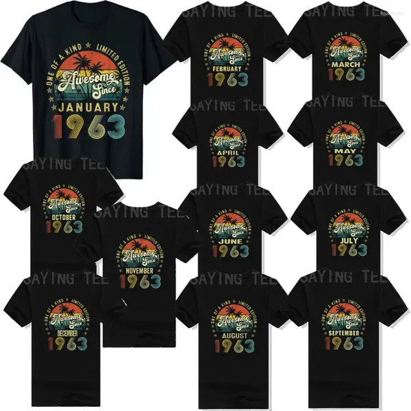 Camisetas para hombre, camisetas impresionantes desde 1963, 60 años, regalos de 60 cumpleaños, camisetas gráficas de leyenda clásica, camisetas nacidas en ropa