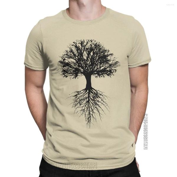 T-shirts pour hommes Impressionnant Arbre de vie T-shirt Hommes O Cou Coton Nature Classique T-shirt à manches courtes Vêtements d'été
