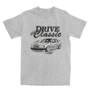 Camisetas para hombre Awesome W201 Drive The Classic Car hombres mujeres cuello redondo algodón 190E Vintage Cars camisa de manga corta camiseta de gran tamaño