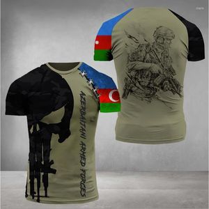 Heren t shirts azerbeidzjan mannen leger veteranen vlag 3d geprinte tee street coole kleding groot formaat designer t-shirt