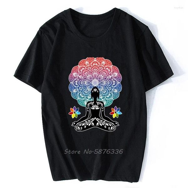 Camisetas para hombres Yoga azteca Buda Chakra Meditación Camisa Unisex Top Sin dolor Ganancia Hombres Algodón O-cuello Camiseta Hip Hop Tees Streetwear Harajuku