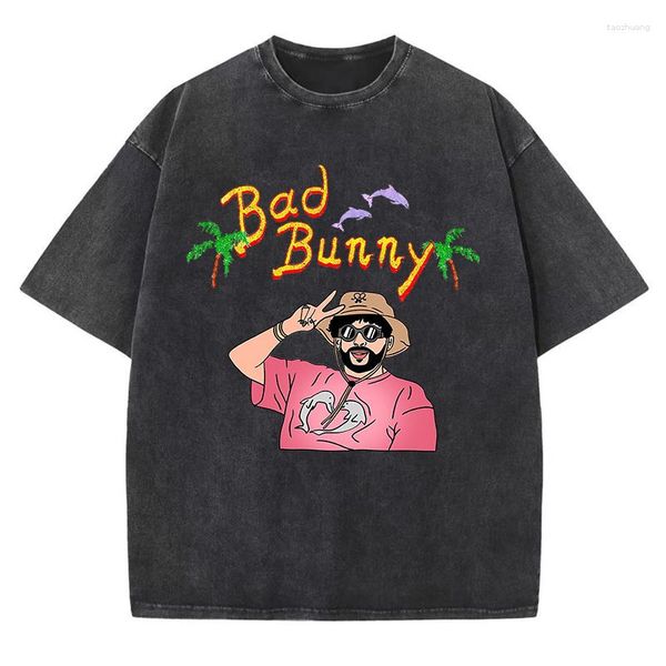 T-shirts pour hommes Bad Beach Vacation Funny Graphic Clothing Men Oversize Luxury Tee Clothes Street Goth Fashion Cotton T-Shirt Man