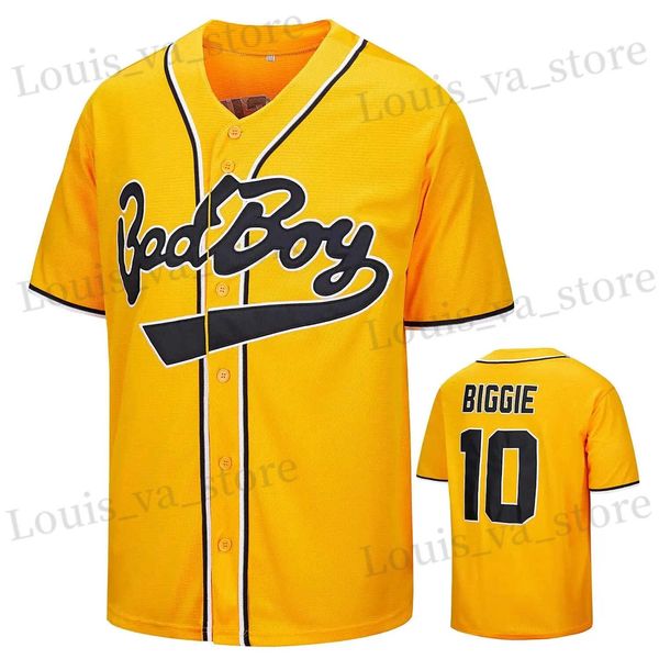 T-shirts masculins Bad Boy Broidered Jersey Movie Edition Retro Broidered Baseball Shirt Mens Set Party Hip Hop Vêtements T240419