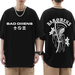 T-shirts voor heren Bad Omens Band Tour American Music T-shirt The Death of Peace of Mind Skeleton Grafische T-shirt Heren Rock Style Gothic T-shirt S53105