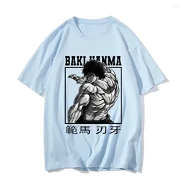 T-shirts pour hommes Baki Hanma boxe T-shirts surdimensionnés hommes Manga/bande dessinée T-shirts coton sens du Design à manches courtes personnage