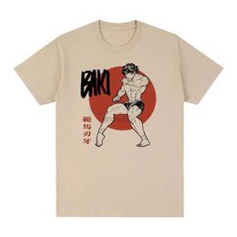 T-shirts masculins Baki T-shirt vintage The Grappler Anime Cotton Classic Punk Men T-shirt New Tee Tshirt Womens Tops 2443