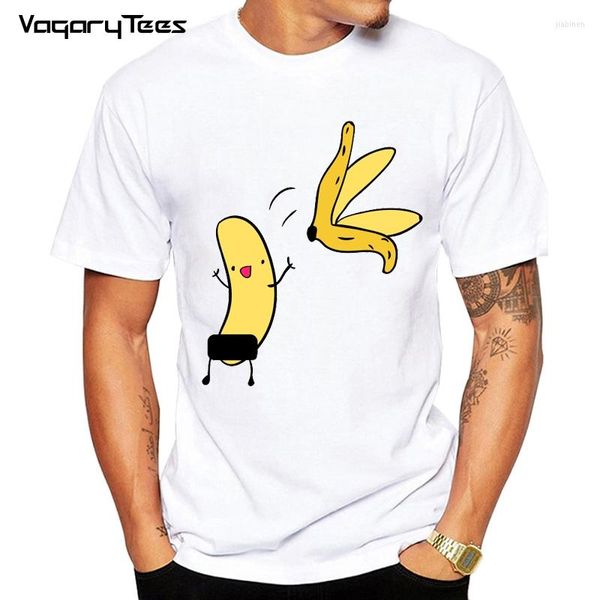 T-shirts pour hommes Banana Disrobe Conception drôle T-shirt imprimé Humour d'été Blague Hipster Blanc Casual Streetwear