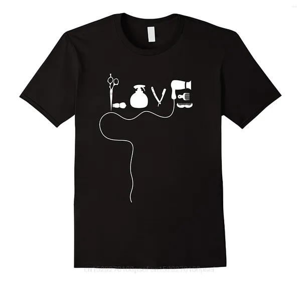 T-shirts pour hommes SALON DE COIFFURE BARBIER LOVE T-shirt drôle. Anniversaire collègue vêtements décontractés coton Est mode col rond taille européenne t-shirt