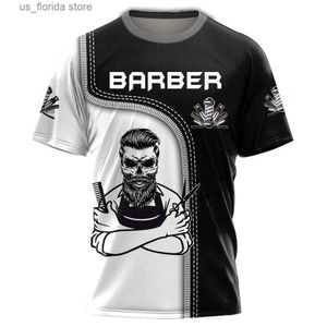 T-shirts hommes Barber Shop Chemise pour hommes T-shirt 3D Impression personnalisée Homme Vêtements O Cou surdimensionné Casual Short Slve Tops Cool Punk Strtwear Y240314