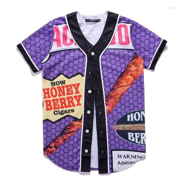 T-shirts pour hommes Baseball Jersey Custom Made Impression 3D Button Up Real USA Taille Plus 3XL 4XL 5XL 6XL