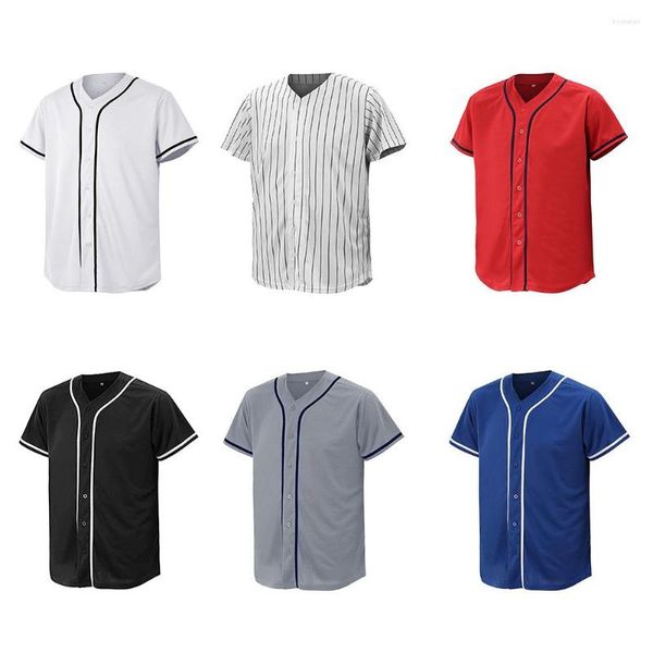 T-shirts pour hommes Maillot de baseball pour hommes et femmes Chemise boutonnée personnalisée Hipster Hip Hop Uniformes de sport