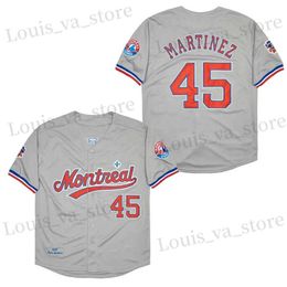 T-shirts masculins Baseball Jersey Montréal 8 Carter 27 Guerrero 45 Martinez 10 Dawson Jerseys Couture de broderie de haute qualité Sports extérieurs gris T240408