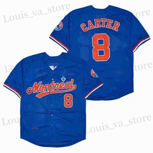 T-shirts masculins Baseball Jersey Montréal 8 Carter 27 Guerrero 45 Martinez 10 Dawson Jerseys coudre broderie sports extérieur bleu de haute qualité T240408