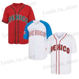 Heren T-shirts Baseball jersey naaien borduurwerk 34 Mexico 7 Urias 56 Arozarena Jerseys Sports Outdoor Red White Blue Slve 2023 World WBC T240408