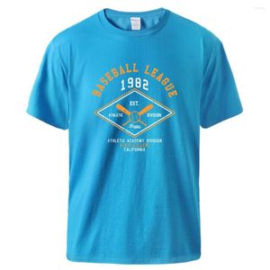 T-shirts pour hommes Ligue de baseball Est.1982 Division athlétique T-shirts Homme O-Neck Coton Manches courtes Casual Retro Vêtements Doux Respirant