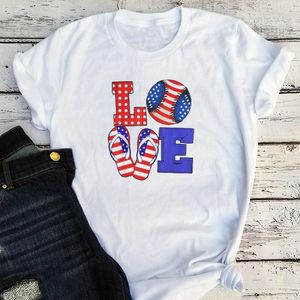 Heren t shirts honkbal man softbal flip flops 2023 tee usa vlag streetwear mode 4 juli print grappig