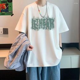 T-shirts pour hommes basiques Vintage pur coton surdimensionné T-shirt méchants été Streetwear décontracté Harajuku mode Style col rond vêtements