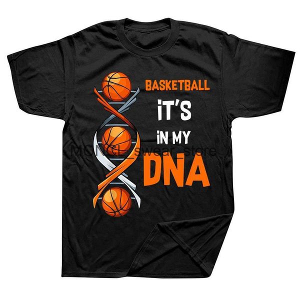 T-shirts masculins Basketball Is dans mon ADN drôle de joueur équipe sport t Tops rond cou court-slve de mode Tshirt Vêtements T-shirts de base décontractés H240506