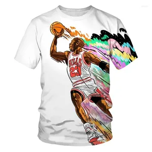 Camisetas para hombre, camiseta con estampado 3D de estrella de baloncesto y cuello redondo, pantalón corto informal de manga a la moda, camiseta de Hip-hop Y2K, sudadera Harajuku Unisex